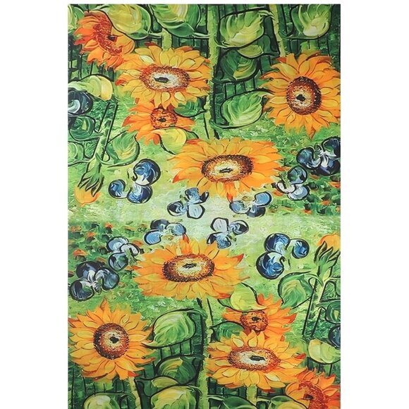 Van Gogh Inspired Sunflowers Scarf Wrap Shawl With Tassels - Picture 7 of 7